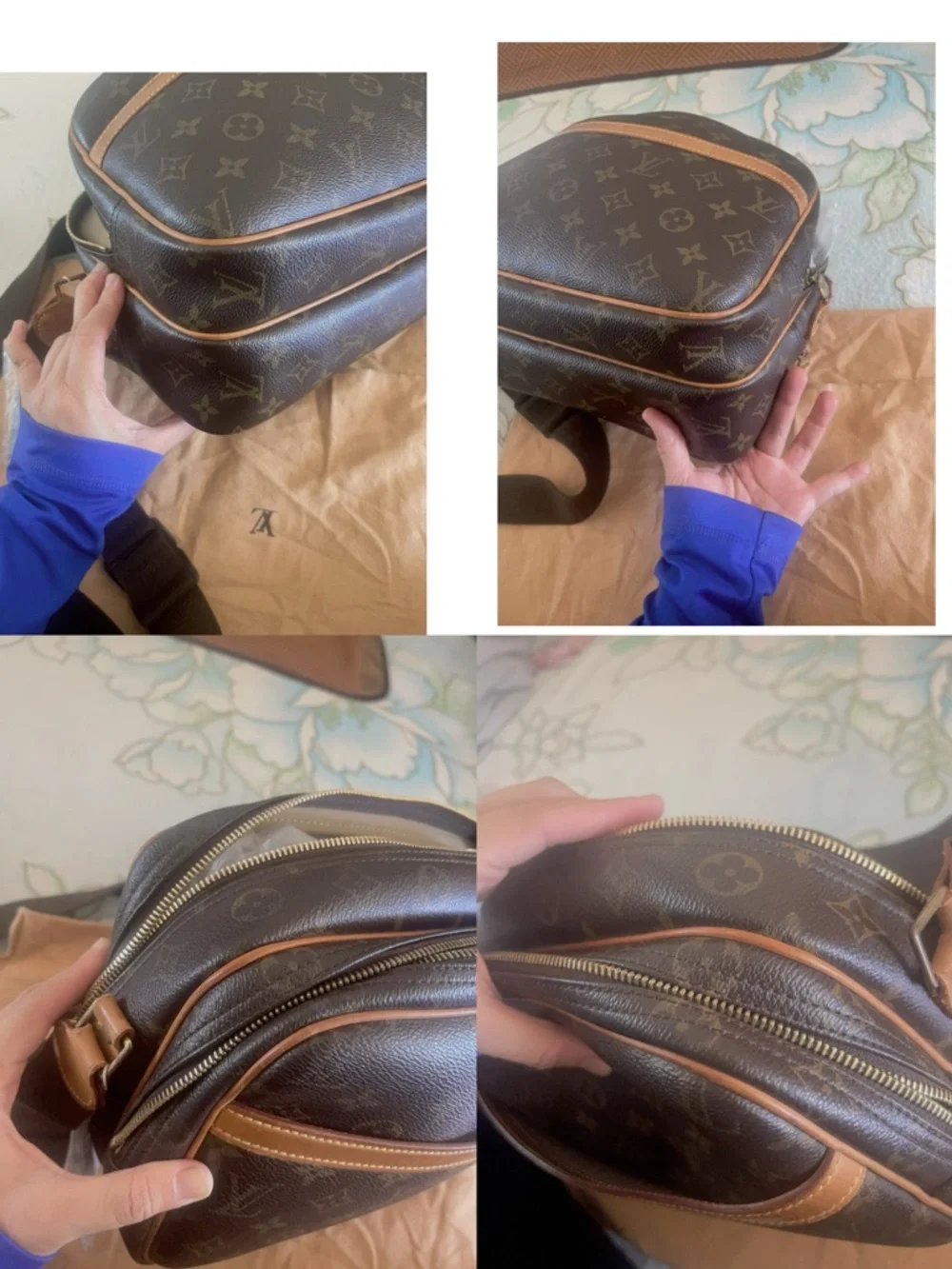 LOUIS VUITTON Monogram Canvas Reporter PM Bag‎ Crossbody message- Brown/Tan
